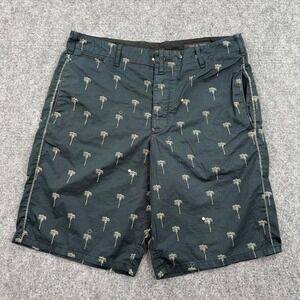 Rag Bone Palm Tree Print Shorts Size 32 Dark Gray Cotton Casual Beach Men's